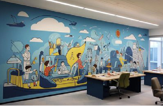 商南办公室墙绘的特点。
