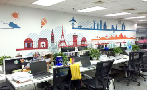 商南教你设计办公室墙绘的方法。