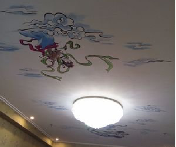 商南如何快速绘制天花板上的手绘墙？